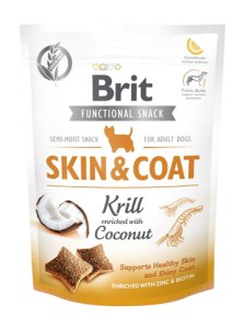 brit functional snack skin&coat krill 150g