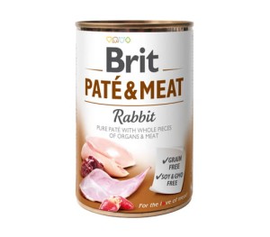 brit pate&meat królik 400g pies
