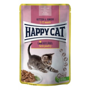 happy cat saszetka kitten drób 85g