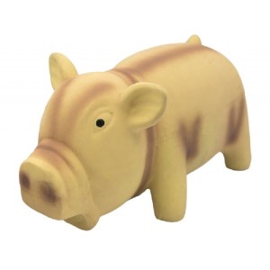 zabawka świnka latex chrumkająca 15cm beżowa