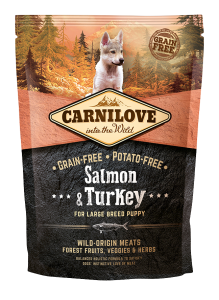 carnilove dog 1.5kg łosoś indyk puppy large