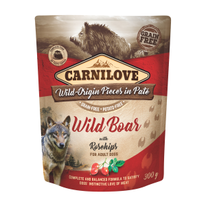 carnilove dog 300g dzik z dziką różą saszetka
