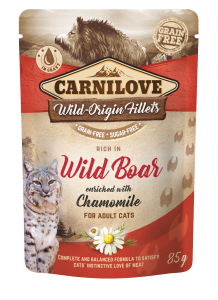 carnilove cat 85g dzik z rumiankiem dla kotów saszetka