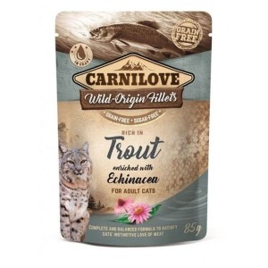 carnilove cat 85g pstrąg z jeżówką dla kotów saszetka