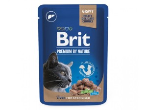 brit premium saszetka dla kota sterilised wątróbka 100g
