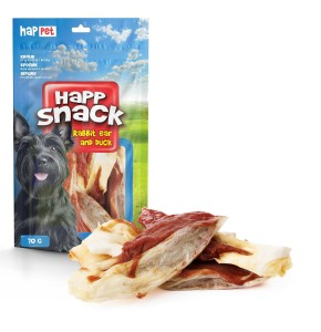 uszy królicze z kaczką dla psa 70g