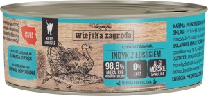 wiejska zagroda kot indyk z łososiem 85g puszka