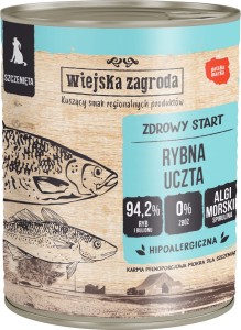 wiejska zagroda pies junior rybna uczta 800g puszka