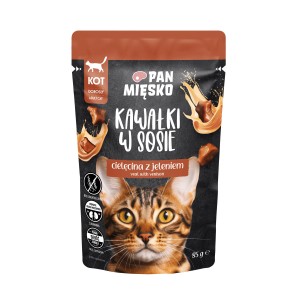 pan mięsko 85g cielęcina z jeleniem saszetka dla kota