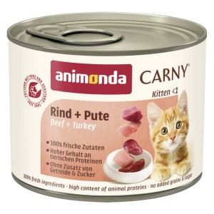 animonda carny kitten wołowina i indyk 200g